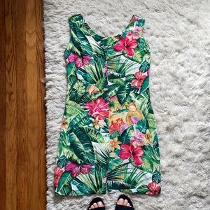 Cute 90s vintage tropical mini dress
